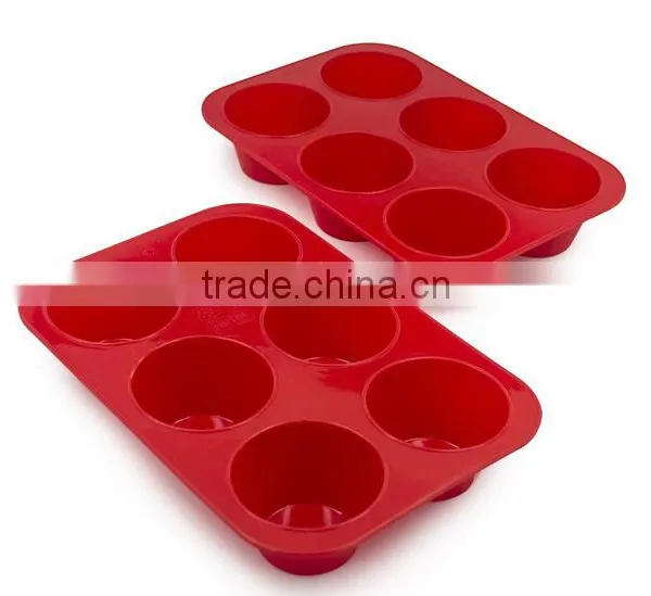 6 Cavity Silicone Jumbo Muffin Baking Pan photo-2