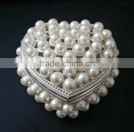 Delicate Pewter Trinket Box Beaded by Pearls photo-2