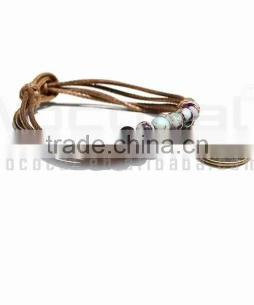 Handmade Wax Wire Ceramic Bead Bracelet photo-5