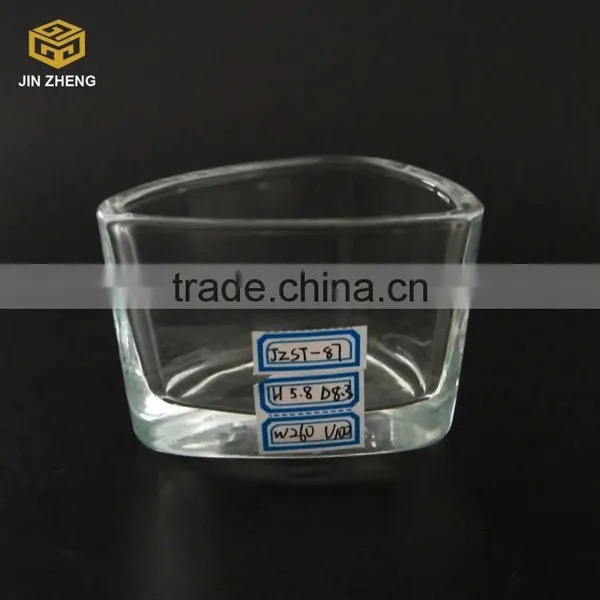 Triangle Design Clear Glass Candle Holder , Wax Glass Candle Holder Wholesale photo-4