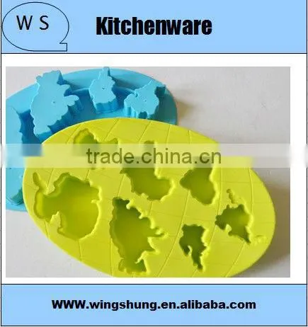 Ice Maker Silicone Ice Mould Mold Baking Pan Tray Ice Freeze Party Drink Mould Cake Mold Seven Continents