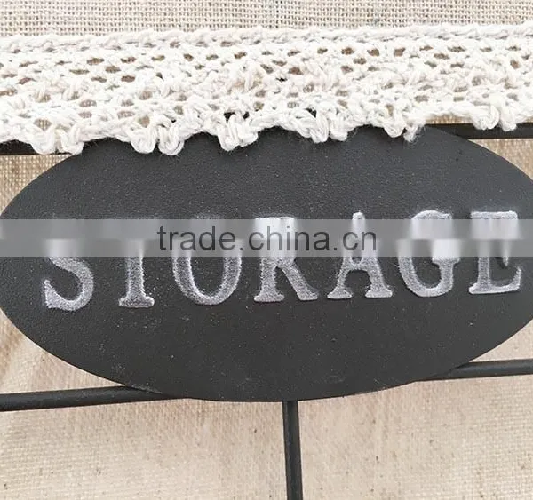 Black Rustic Wire Basket With Liner for Storage photo-4