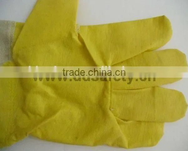 Yellow PVC Gloves White Back Working Hloves photo-3