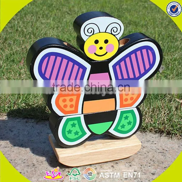 Wholesale Beautiful Style Kids Wooden Butterfly Shape Block Toy Cute Wooden Block Toy W13D024 photo-6