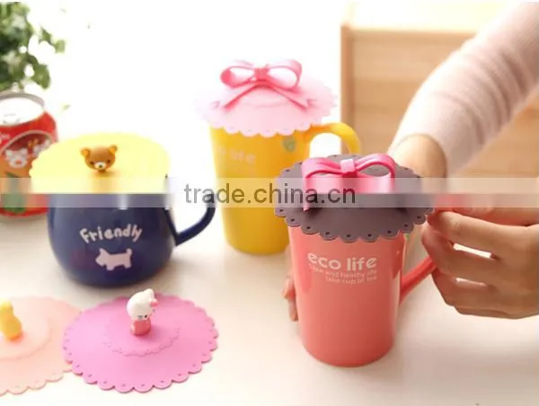 Silicone Anti-dust Suction Seal Lid Cap Coffee Mug Leak Proof Cover photo-3