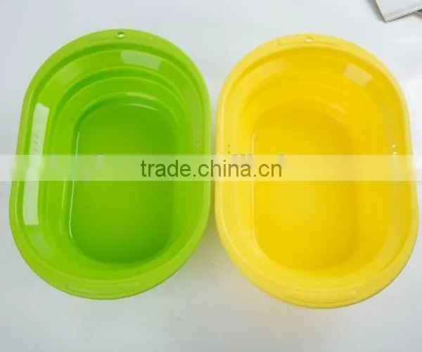 Silicone Square Shaped Folding Wash Basin,fruit Bowl photo-5
