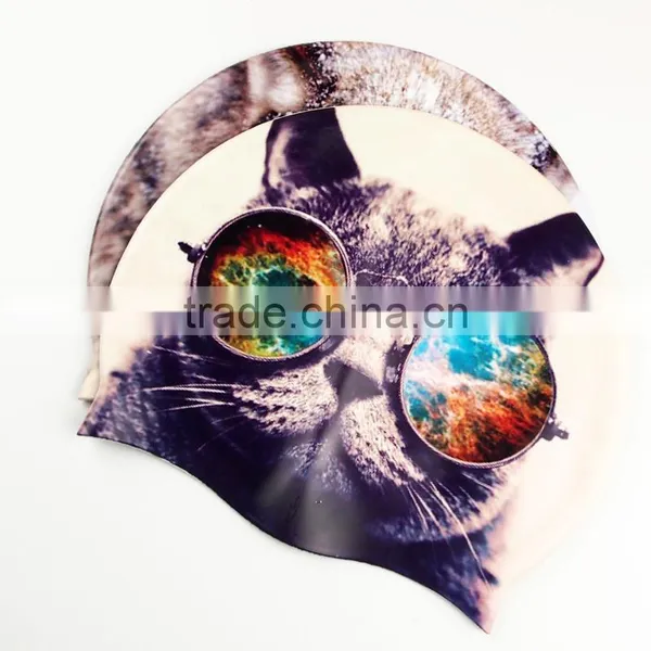 2016 Full Color Print Colorful Silicone Swimming Cap photo-5