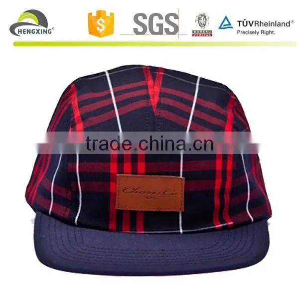 Multi Color Adjustable 5 Panel Cap With Woven Label Front photo-4