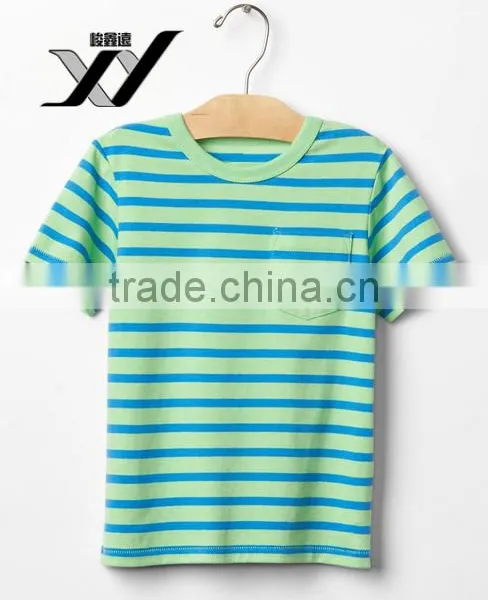 2017 China Clothing Supplier 100% Cotton Kids Light Stripe Boys T-Shirts Design photo-3