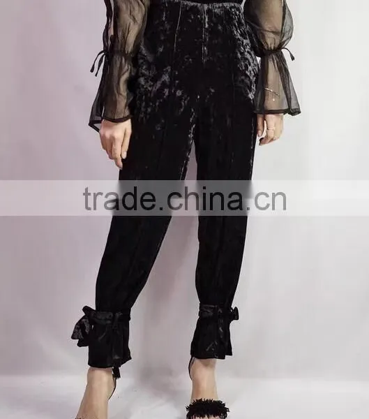 4657 Runwaylover High Waist Sexy New Design Cut Velvet Pant photo-2