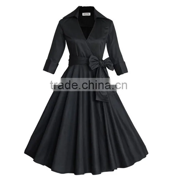 Walson Z&M 2016 Retro 50s Prom Dress Cheap Vintage Long Sleeved Polka Dots Swing Jive Dress Rockabilly Prom Dress 50s photo-6