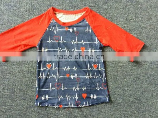 Children Long Sleeves Clothes in Fall Cute Kids Electrocardiogram Print Raglan photo-2