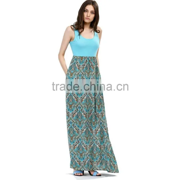 Newest Fashion Sleeveless Trend Summer Lady Floral Dress for Wholesale 2017 photo-4