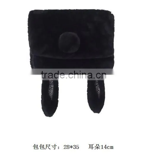 Fashionable Smily Face High Quality Green Faux Fur Leather Ladies Shoulder Bag photo-5