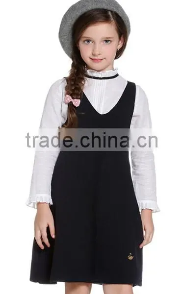 Cheap Wholesale Long Woolen Handmade Children Sweater Vest Dresses Designs for Girl photo-2