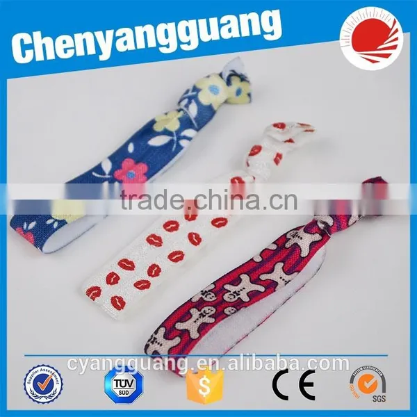 New Design Printed Folding Over Elastic For Hair Ties