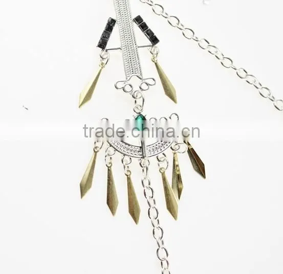 Bikini Beach Crossover Harness Necklace Waist Belt Belly Rock Unibody Body Chain photo-3