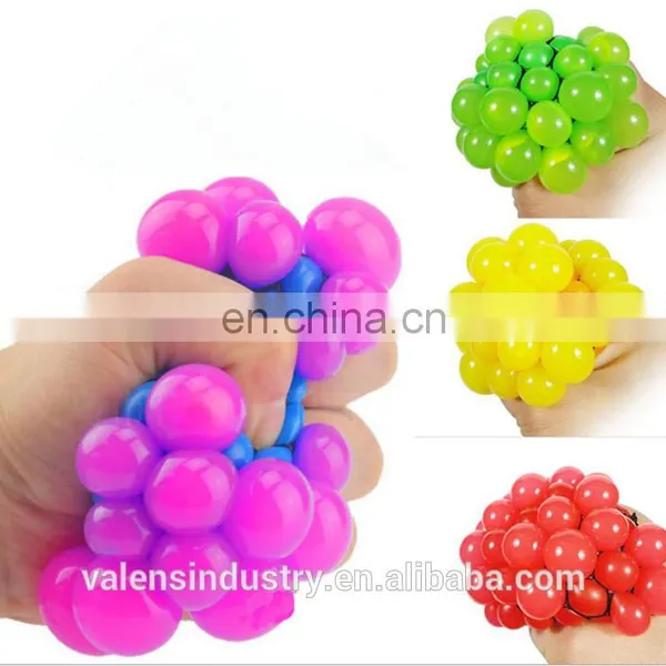 Hot 2017 Wholesale Stress Relase Squeeze Mesh Grape Ball Toys Squishy Mesh Ball Factory Supplier