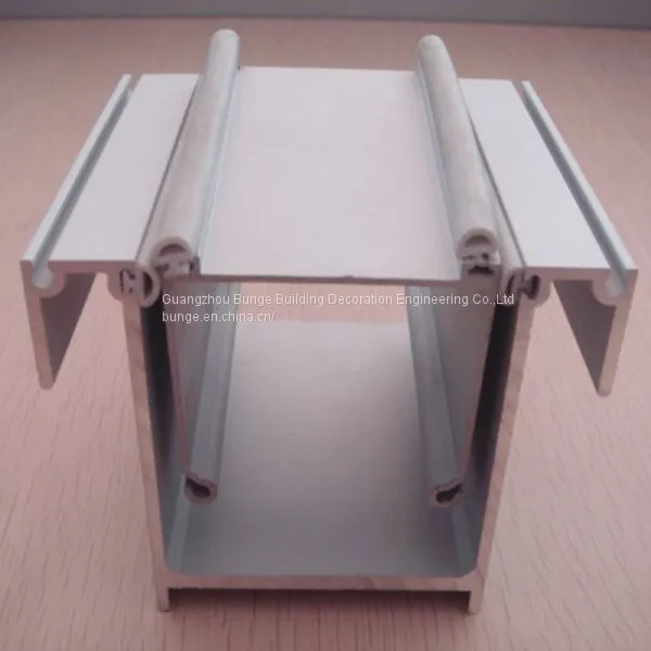 Black Anodized Powder Coating Office Partition Aluminum Extrusion Profiles photo-2