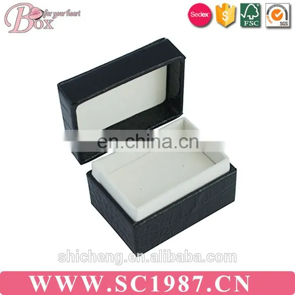 Custom Leather Jewelry Ring Box With Velvet Insert photo-6