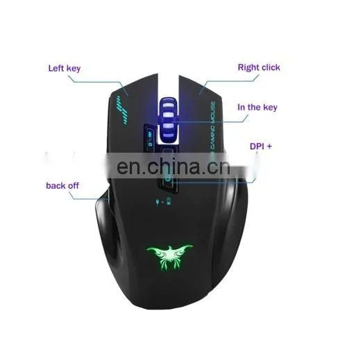 Dropshipping Combatwing W100 Rechargeable 2.4G Wireless Wired Gaming Mouse Optical Mice With 4 Adjustable DPI Levels & 8 Buttons photo-5