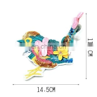 2017 The Most Popular Colorful Sequin Embroidery Patches Birds for Garment photo-2