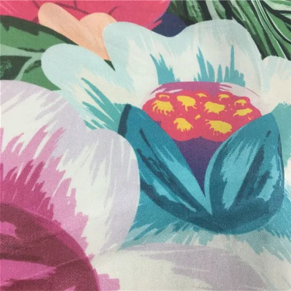Hot New Pattern Custom Digital Printed 100% Floral Rayon Fabric photo-2