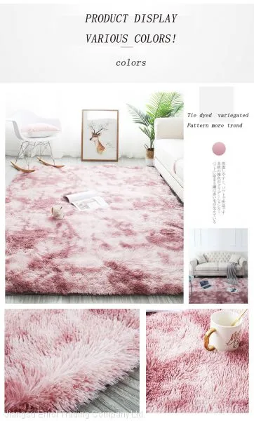 Nordic Fashion Fluffy Non-slip Mixed Dyed Carpet Living Room / Bedroom Center Carpet Black Gray Pink Blue Large Size Hair Rugs photo-5