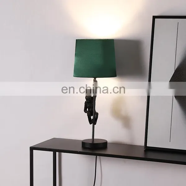 Monkey Sculpture Resin Base Animal Shape Desk Decoration Cheap Unique Black Table Lamps photo-6