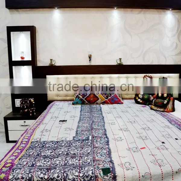 Vintage Kantha Bedspread Throw Cotton Blanket Ralli Gudari Home Decor Reversible Quilt Different Colours Tapestery photo-2