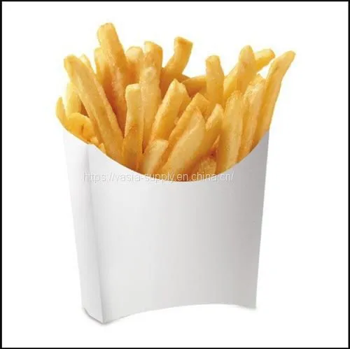 Disposable White Paper French Fry Scoop/Tray-5.5oz Medium White Paper Scoop Cup photo-2