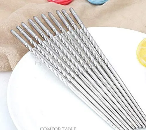 Premium Reusable Metal Stainless Steel Chopsticks Dishwasher Safe Lightweight Metal Chop Stick photo-3