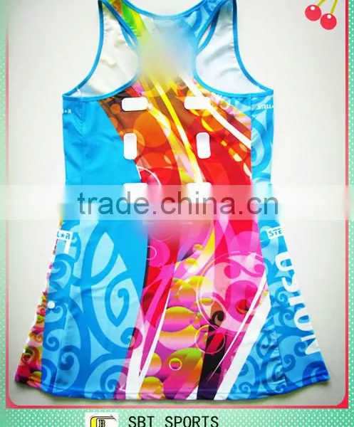 Colorful Custom Netball Dress With Great Pattern photo-2