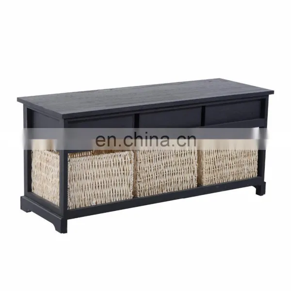 Wooden Frame Chic Entryway Spongio Cushion Shoes Storage Bench,ottoman With Storage Basket photo-4