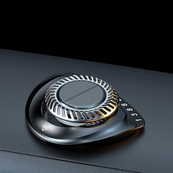 2022 Luxury Solar Power Rotate Aroma Car Perfume Diffuser Scent Air Freshener Aromatherapy Hidden Temporary Phone Number Interior Accessories photo-2