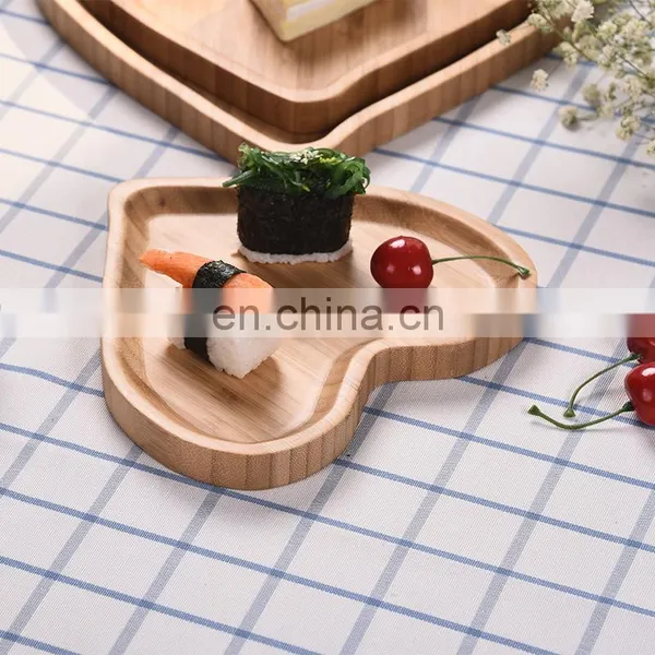 Wholesale Creative Design Restaurant Heart Shaped Bamboo Serving Tray photo-2
