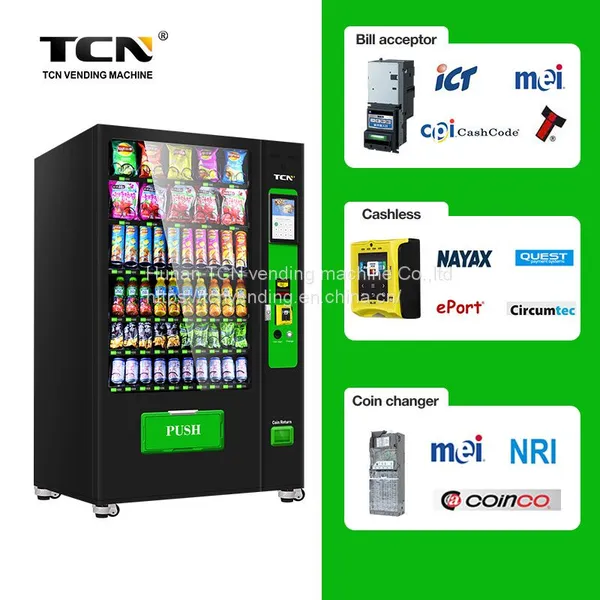 TCN ADA Self Touch Screen Drink Snack Vending Machine USA Banknote Vending Machines Black Vending Machine photo-4