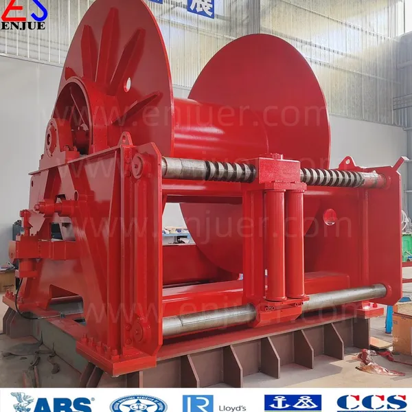 China Manufacture Compact Logging Anchor Windlass Marine Single Drum Seaport Hydraulic Winch for Pulling Ship 50t 8000lb Price photo-2