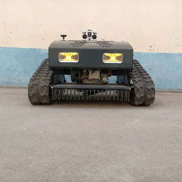 Industrial Grade Gasoline Electric Hybrid Single Cylinder Fast Weeding Rubber Track Remote Brush Mower With 550mm Cutting Width photo-2