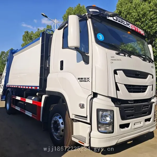 Isuzu 10-cubic-meter, 12-cubic-meter, 14-cubic-meter Export-type Compressed Garbage Trucks Capable of Tipping 700l Trash Cans