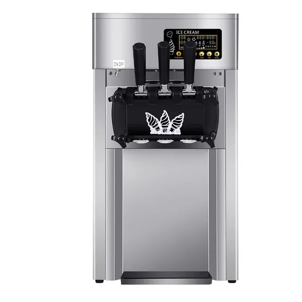 A-168 Reliable Soft Serve Ice Cream Machine 18L/H 3 Head Maker with Intelligent Hardness Adjustment for Professional Use