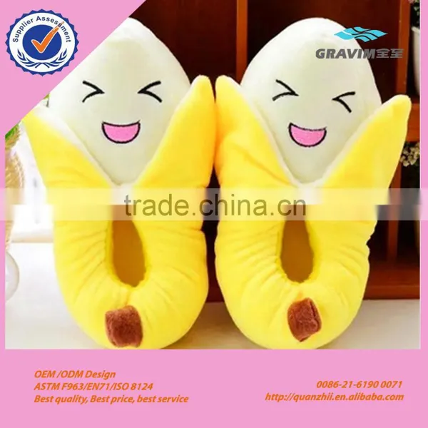 Wholesale OEM Cute Cartoon Banana Carrots Mushroom Vagetable and Fruit Woman Stuffed Slipper