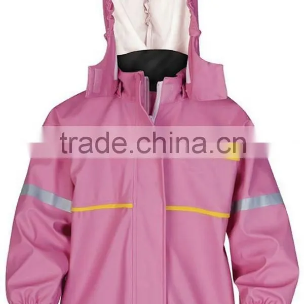 Waterproof Cute Hooded Durable PU Kids Raincoat photo-2
