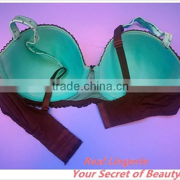 Plus Size Satin Bra W/Lace Up, High Quality Bra photo-3