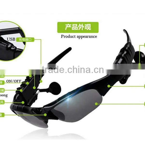 2016 New Arrival High Quality Universal Wireless Sunglasses Bluetooth Stereo Music Hands Free Headset photo-5