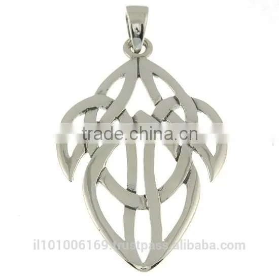Large Celtic Pendant Sterling Silver, Pn82