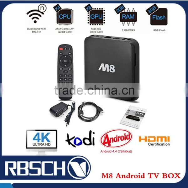 M8 Fully Loaded KODI Quad Core Amlogic S802 Android 4.4 4K Smart Android TV BOX photo-2
