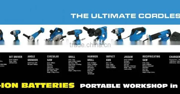 10PC CORDLESS POWER TOOL KIT 18 VOLT 3 X Li-Ion BATTERIES photo-3