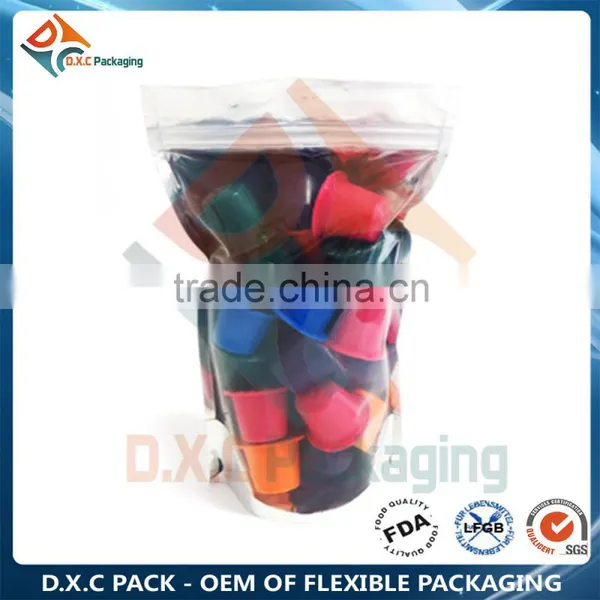 Transparent Plastic Stand Up Pouch With Zipper and Eurohole OnTop photo-5