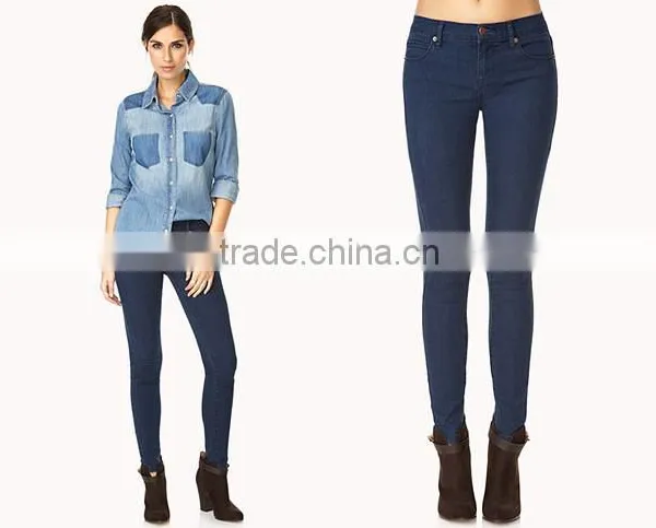 2014 New Arrival Fashion Design Wholesale Skinny 3 Colors Pencil Jeans for Woman Quality Choice photo-3